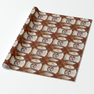 Cadeau Papier d'emballage de baseball vintage NUMÉRO ou m