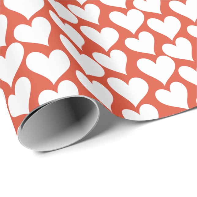 Cadeau Papier d'emballage de beaucoup de coeurs (Coin rond)