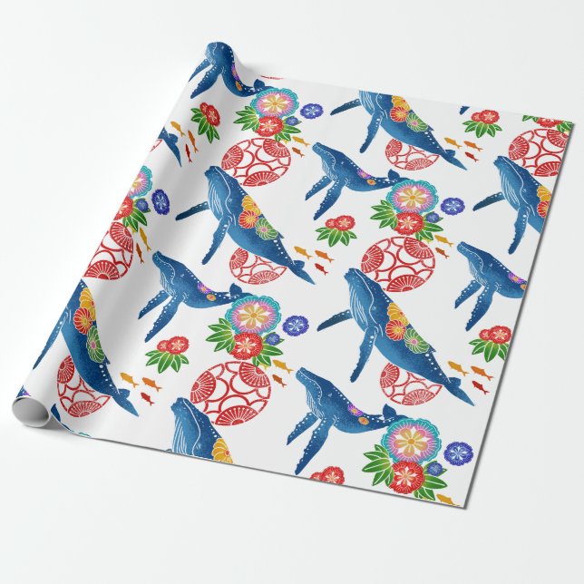 Cadeau papier d'emballage de bingata de style d'art (Déroulé)