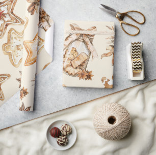 Cadeau Papier d'emballage de biscuits de Noël