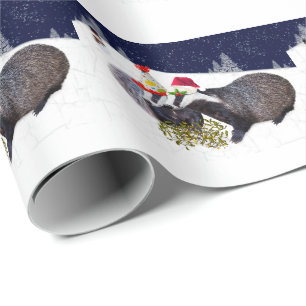 Cadeau Papier d'emballage de blaireaux de fête