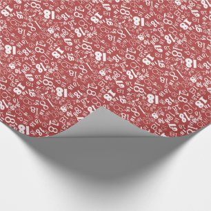 Cadeau Papier d'emballage de blanc anniversaire rouge de