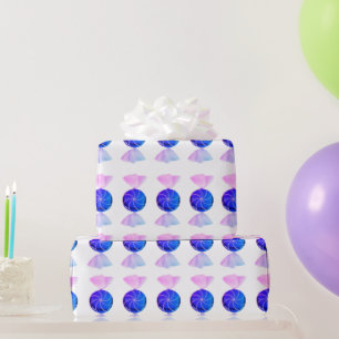 Cadeau Papier d'emballage de bonbons bleu et rose