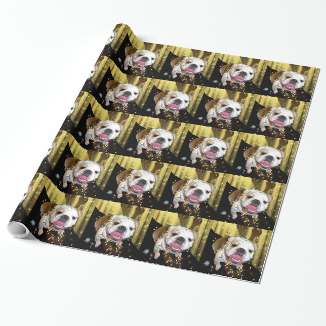 Cadeau Papier d'emballage de bouledogue anglais (Déroulé)