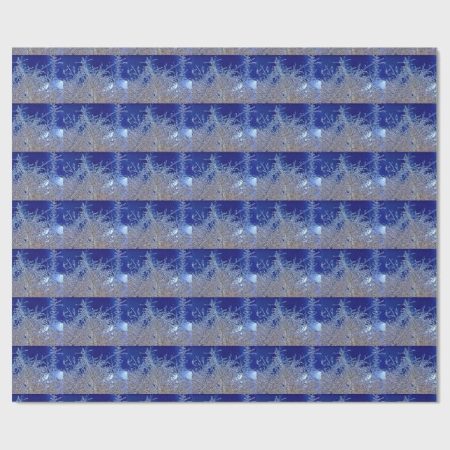 Cadeau Papier d'emballage de branches cristallines (mat) (Plat)