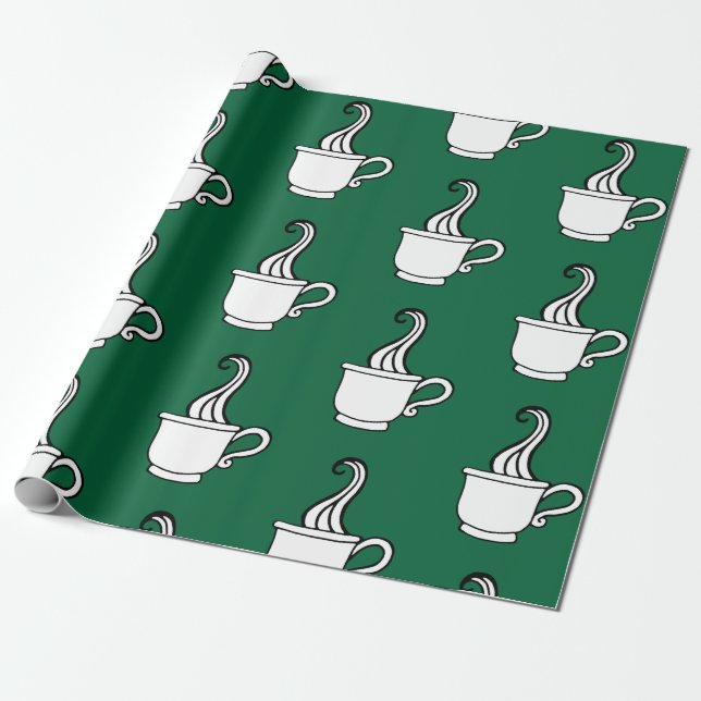 Cadeau Papier d'emballage de café vert  (Déroulé)