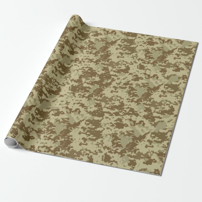 Cadeau Papier d'emballage de camouflage bronzage de (Déroulé)