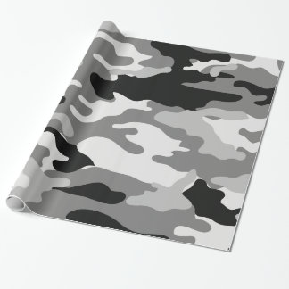 Cadeau Papier d'emballage de camouflage de gris et de
