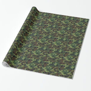 Cadeau Papier d'emballage de camouflage vert