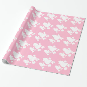 Cadeau Papier d'emballage de caniche rose