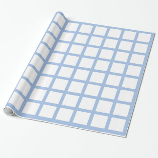 Cadeau Papier d'emballage de carrés bleu-clair et blancs