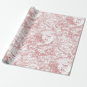 Cadeau Papier d'emballage de carte de Père Noël de Pôl