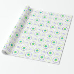 Cadeau Papier d'emballage de Chanukah<br><div class="desc">Cercles verts et bleus avec les étoiles juives pour envelopper des cadeaux de Chanukah dedans</div>