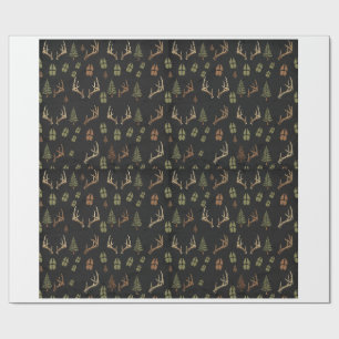 Cadeau Papier d'emballage de chasse de bois de cerf de Vi