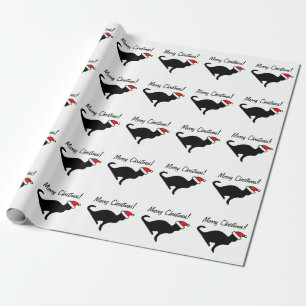 Cadeau Papier d'emballage de chat de Noël