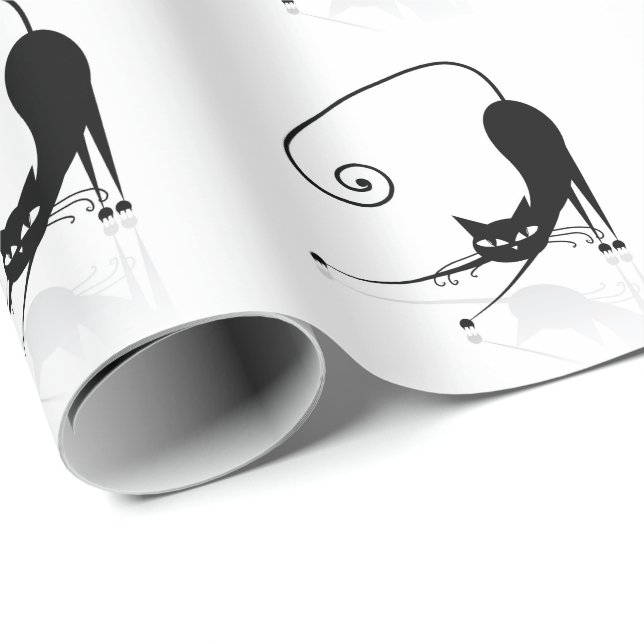 Cadeau Papier d'emballage de chat drôle (Coin rond)