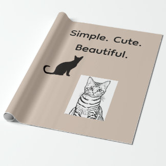 Cadeau Papier d'emballage de chat esthétique japonais Kaw