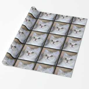 Cadeau Papier d'emballage de chat gris