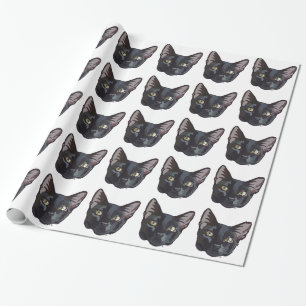 Cadeau Papier d'emballage de chat noir
