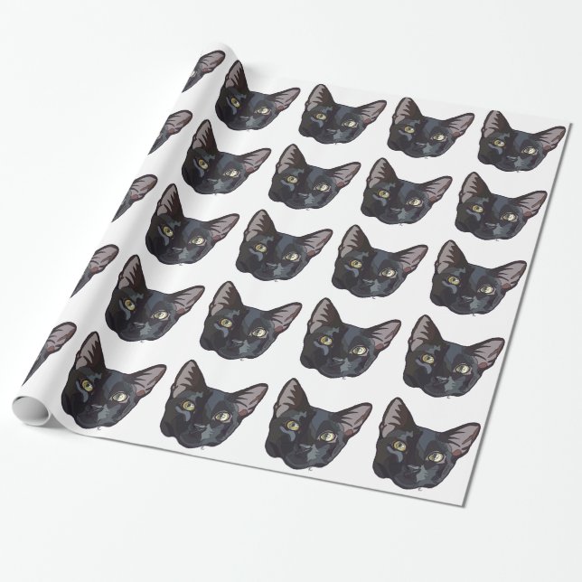 Cadeau Papier d'emballage de chat noir (Déroulé)