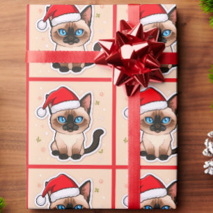 Cadeau papier d'emballage de chat siamois