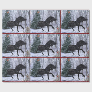 Cadeau Papier d'emballage de cheval frison de merveille h
