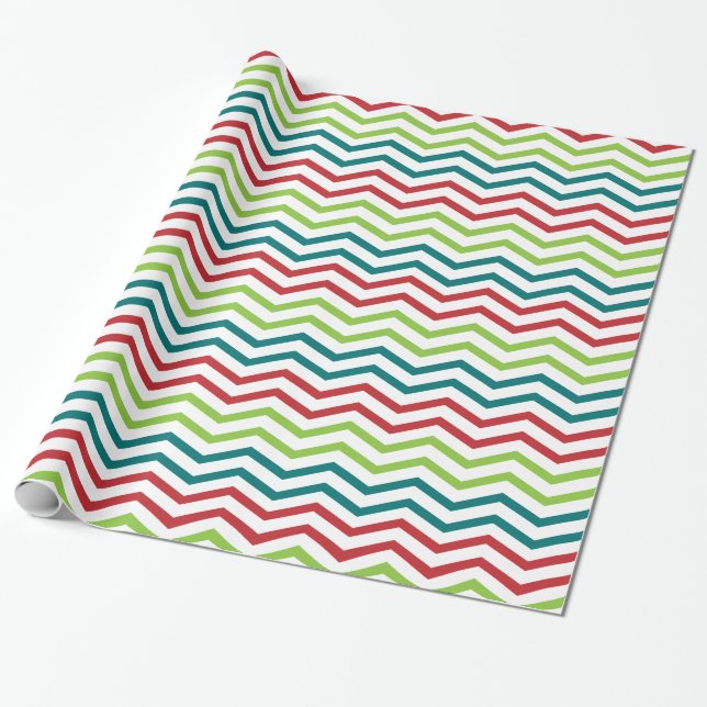 Cadeau Papier d'emballage de Chevron de vacances (Déroulé)