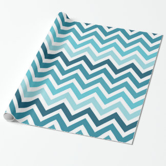 Cadeau Papier d'emballage de Chevron Ombre de bleu