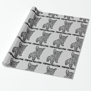 Cadeau Papier d'emballage de chien de bouledogue françai