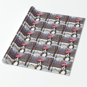 Cadeau Papier d'emballage de chiot de boxeur de Noël