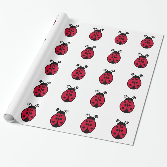 Cadeau Papier d'emballage de coccinelle (Déroulé)