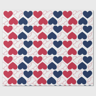 Cadeau Papier d'emballage de cœur de baseball