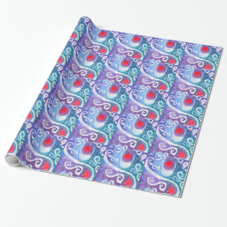 Cadeau Papier d'emballage de coeurs et de remous