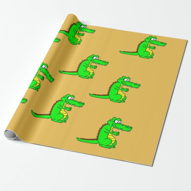 Cadeau Papier d'emballage de conception d'alligator (Déroulé)