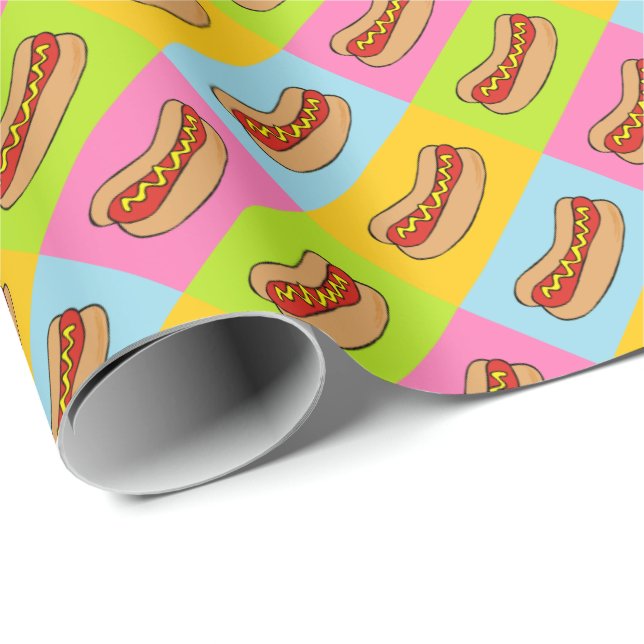 Cadeau Papier d'emballage de conception de hot-dogs (Coin rond)