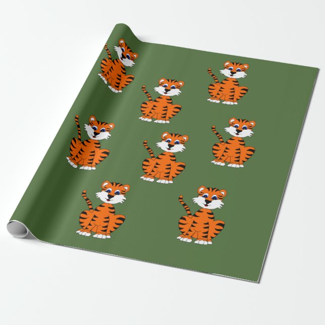 Cadeau Papier d'emballage de conception de tigre (Déroulé)
