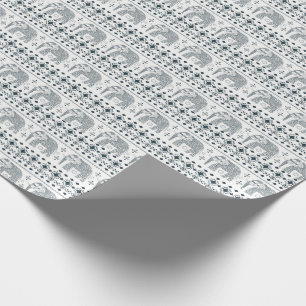 Cadeau Papier d'emballage de conception grise d'éléphan