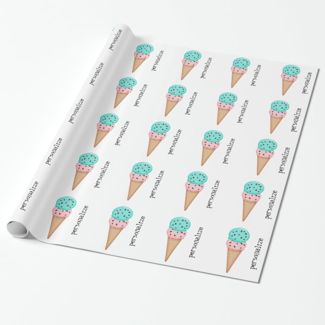 Cadeau Papier d'emballage de cornets de crème glacée de (Déroulé)