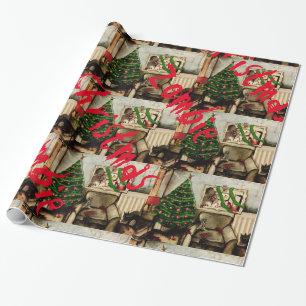 Cadeau Papier d'emballage de couleur de Noël de zombi
