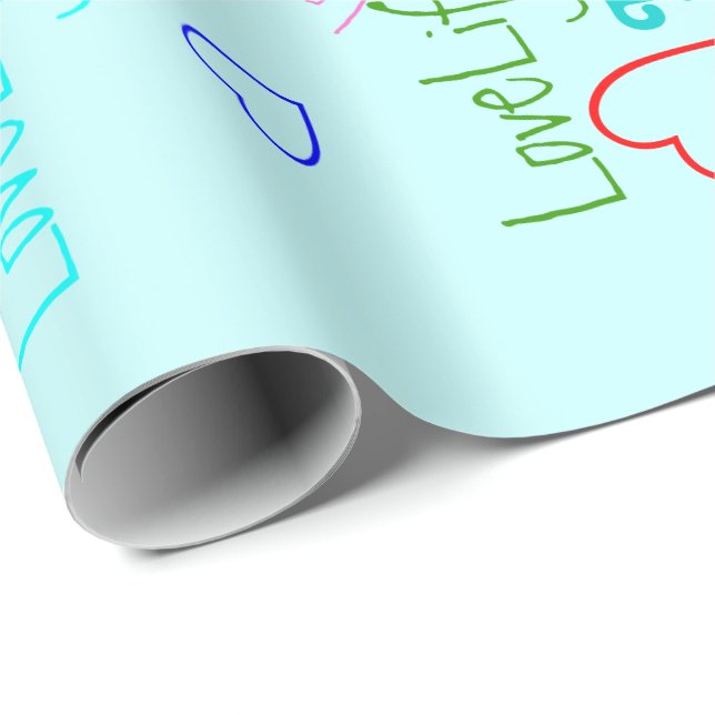 Cadeau Papier d'emballage de couleur multi de LoveLife (Coin rond)