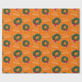 Cadeau Papier d'emballage de couronne de nopal Feliz Navi