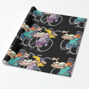 Cadeau Papier d'emballage de course de fauteuil roulant