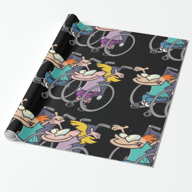 Cadeau Papier d'emballage de course de fauteuil roulant (Déroulé)