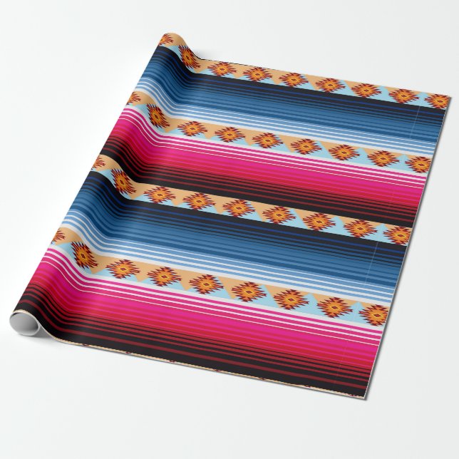 Cadeau Papier d'emballage de couverture mexicaine colorée (Déroulé)