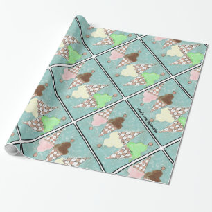 Cadeau Papier d'emballage de crème glacée de ciel de