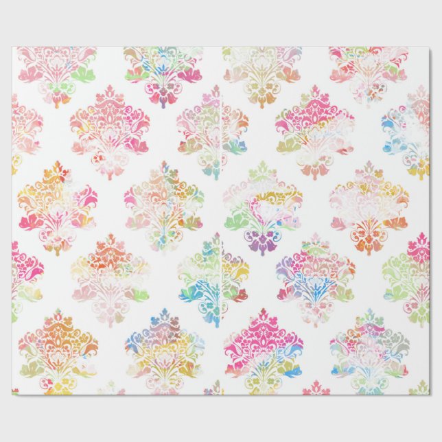 Cadeau Papier d'emballage de damassé d'aquarelle (Couture)