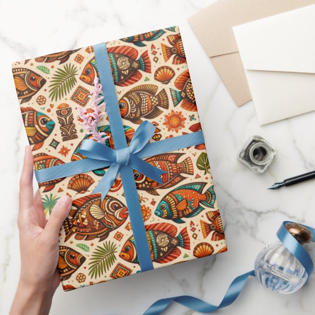 Cadeau Papier d'emballage de design Boho Fish (Cadeaux)