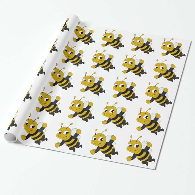 Cadeau Papier d'emballage de dessin animé d'abeille (Déroulé)