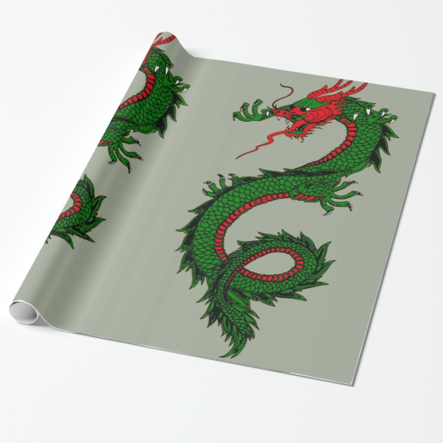 Cadeau Papier d'emballage de dragon chinois (Déroulé)