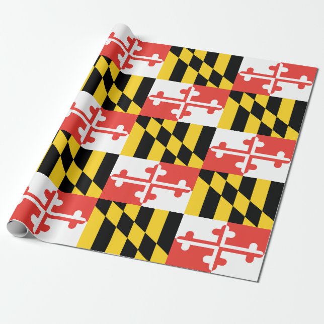 Cadeau Papier d'emballage de drapeau du Maryland, 30" x (Déroulé)